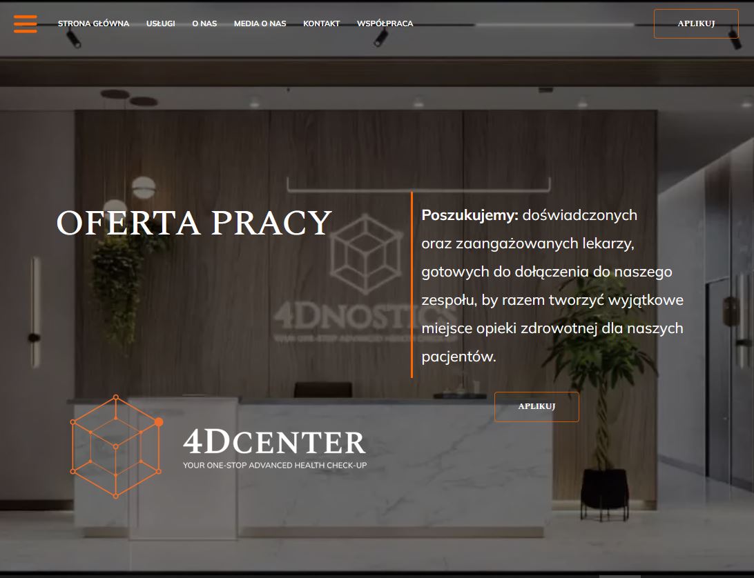 Landing Page https://praca.4d.center/