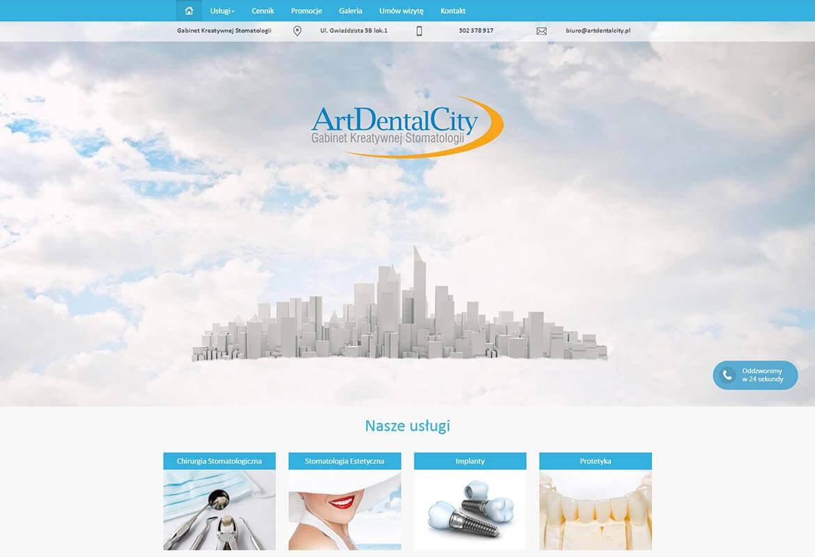 Strona www Artdentalcity.pl