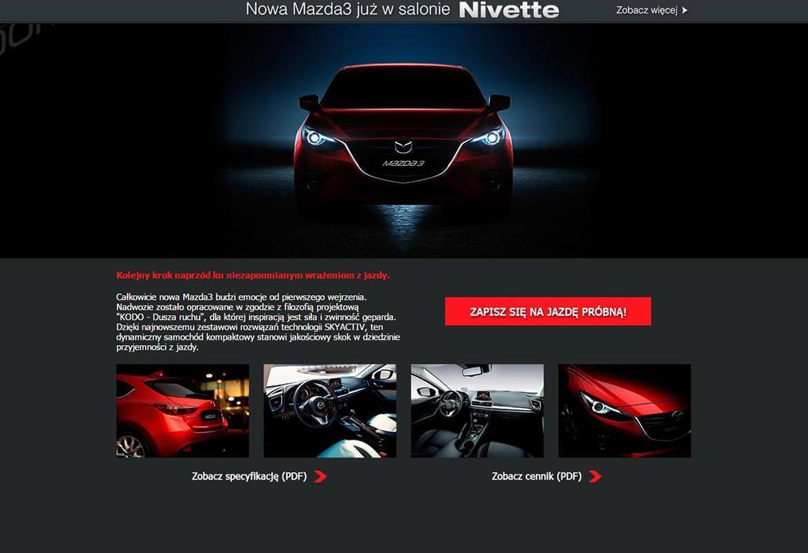 Strona www Mazda Nivette