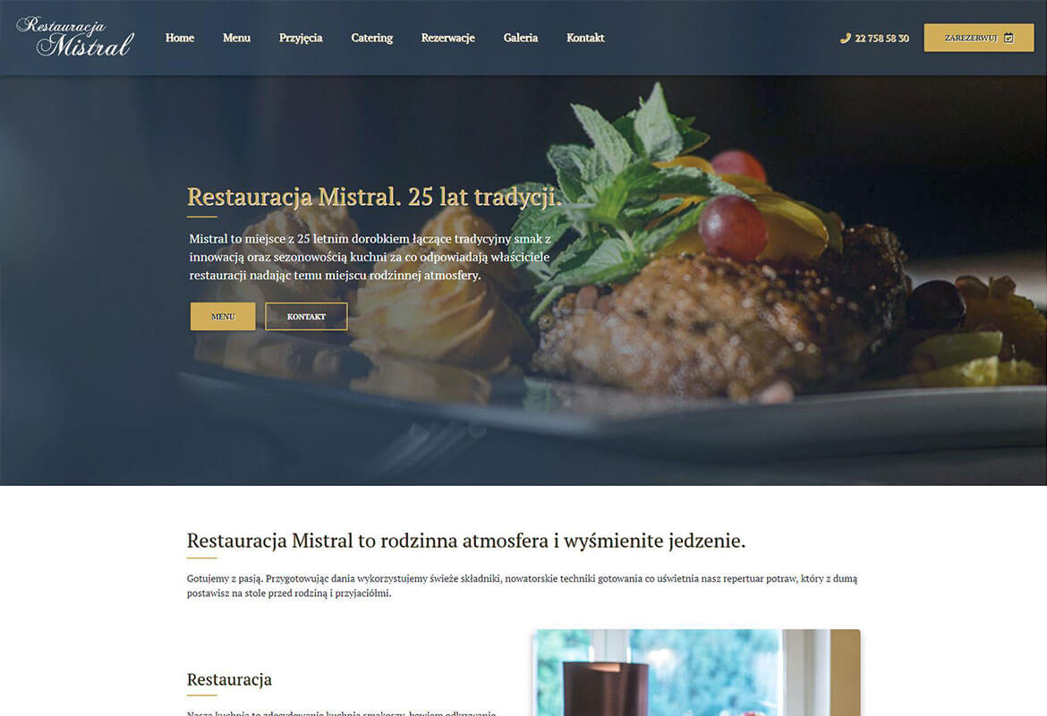 Strona www www.restauracjamistral.pl