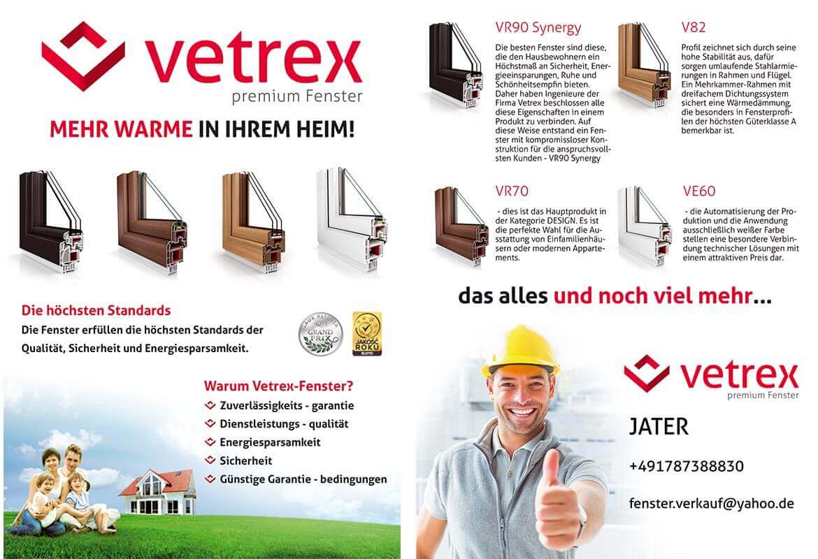 Projekt ulotki reklamowej Vetrex